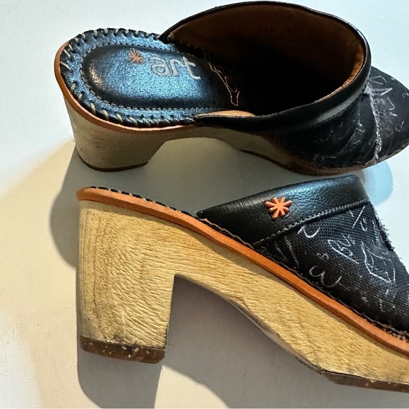 Art Company Sabots Art Amsterdam 311 Leather Heeled Clog Sandals Size EU 41 - Picture 5 of 11